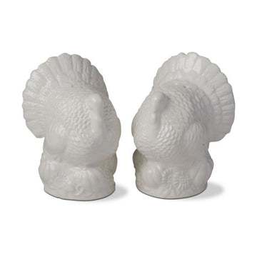 White Stoneware Turkey Salt & Pepper Shakers