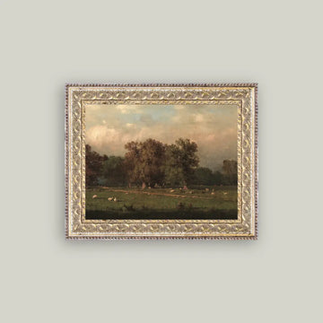 Antique Framed Print - Sheep Farm 10x8