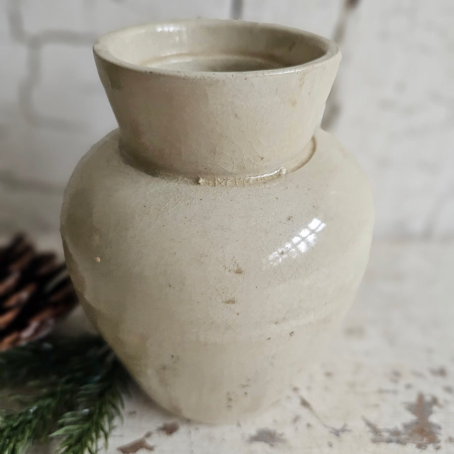 Vintage Stoneware Snuff Crock