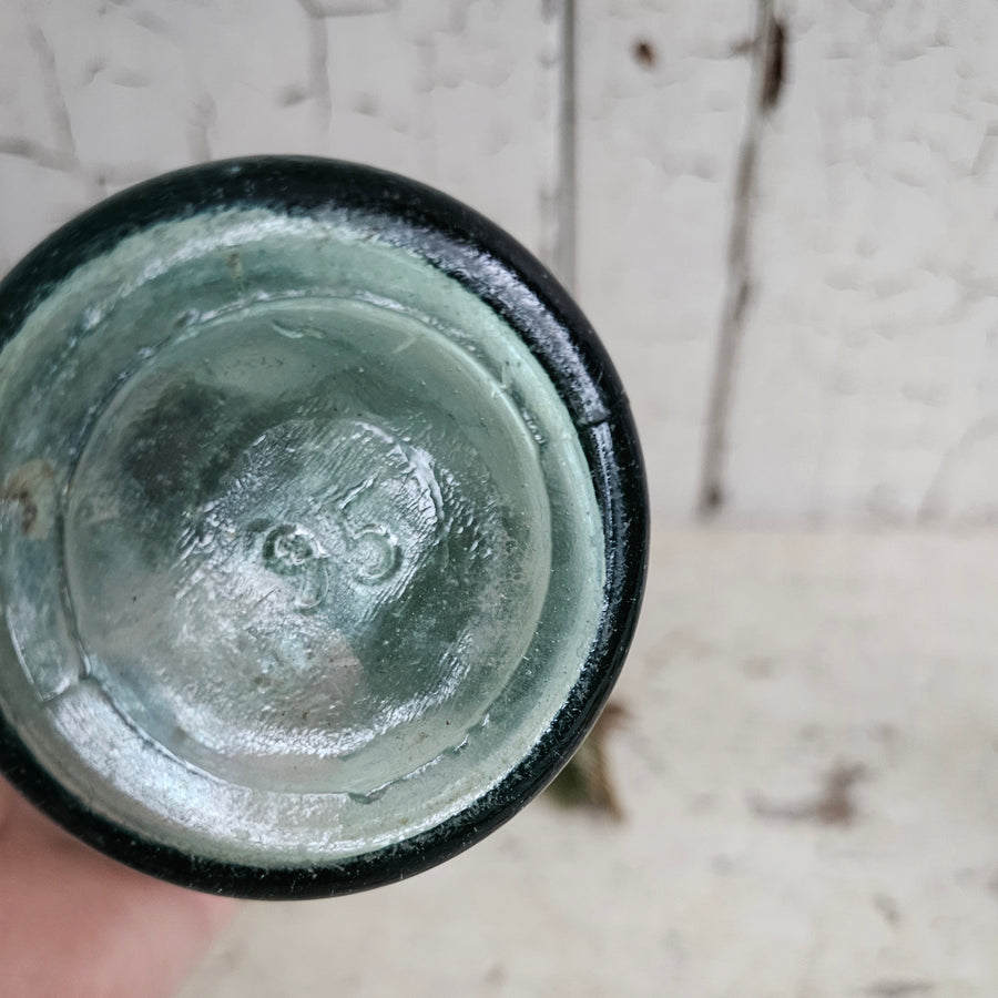 Antique Glass Bottle with Metal Flip Cap