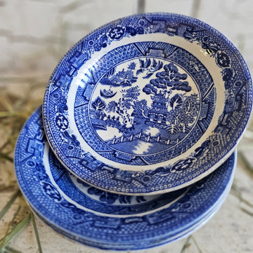 Vintage English Blue Willow Dish