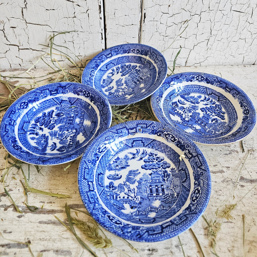 Vintage English Blue Willow Dish