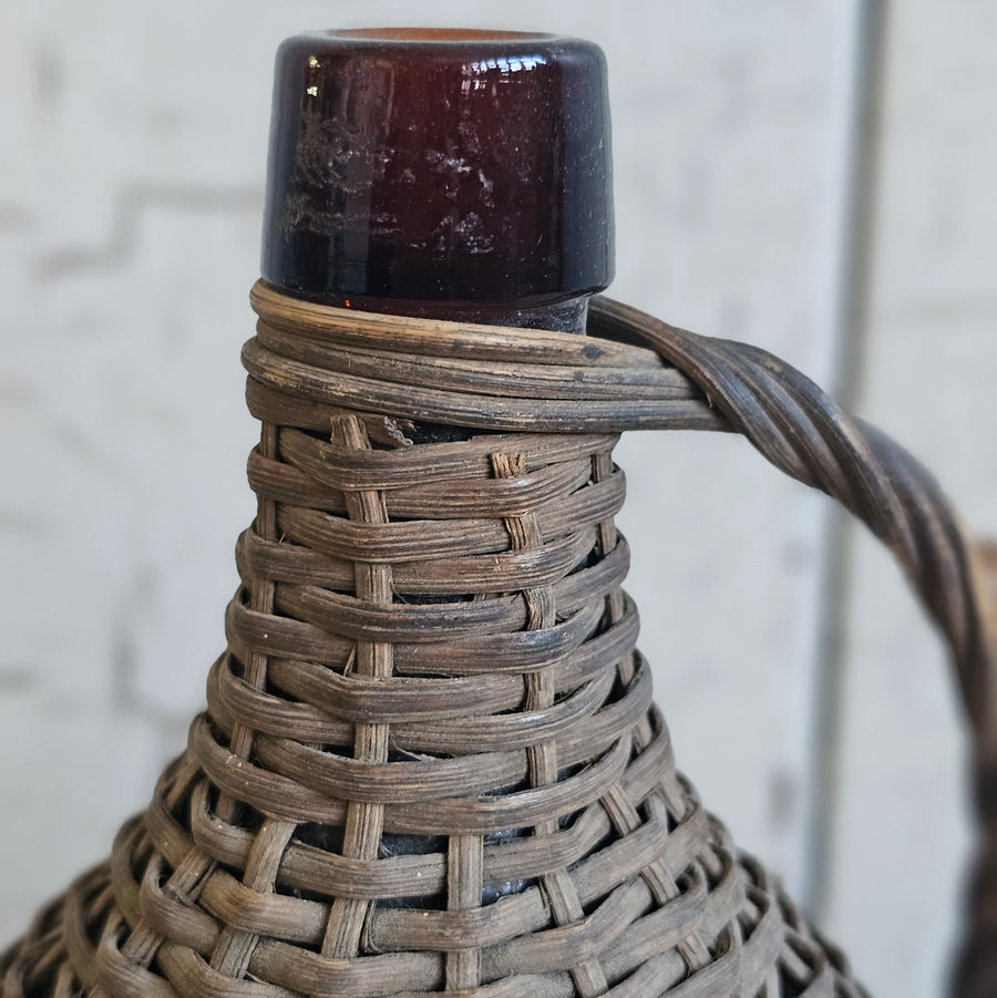 Vintage Wicker Wrapped Bottle