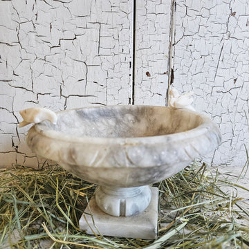 Vintage Large Alabaster Urn with Birds