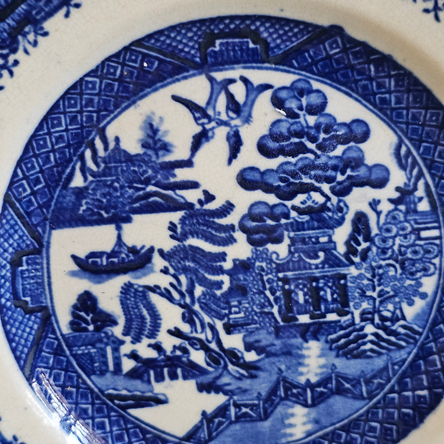 Vintage English Blue Willow Plate