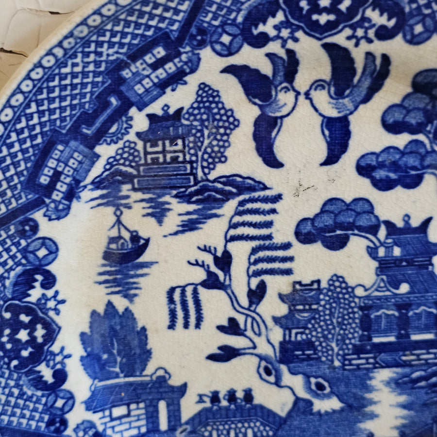 Vintage Japan Blue Willow Plate