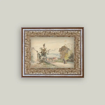 Antique Framed Print - Road From Versailles 7x5