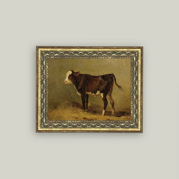 Antique Framed Print - Vintage Calf 10x8