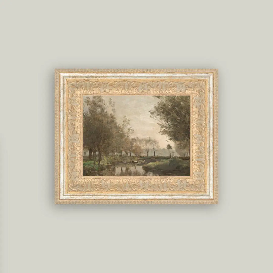 Antique Framed Print - The Creek 12x10