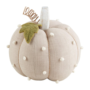 Taupe Pumpkin with White French Knots