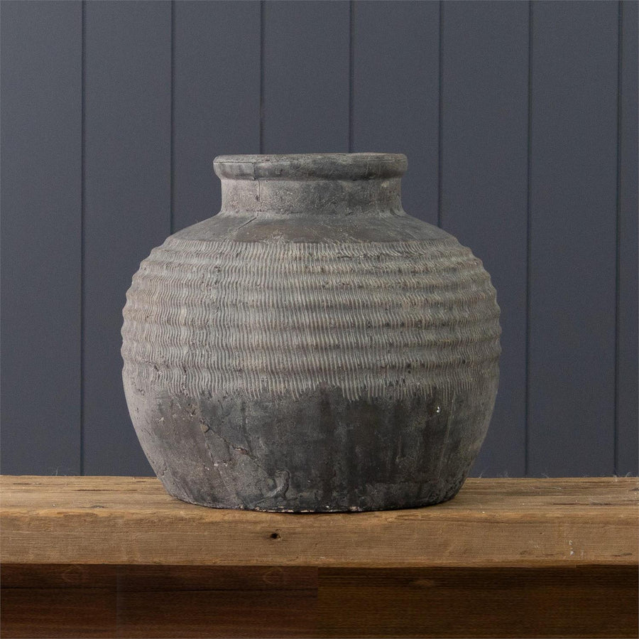 Large Black Terracotta Vase