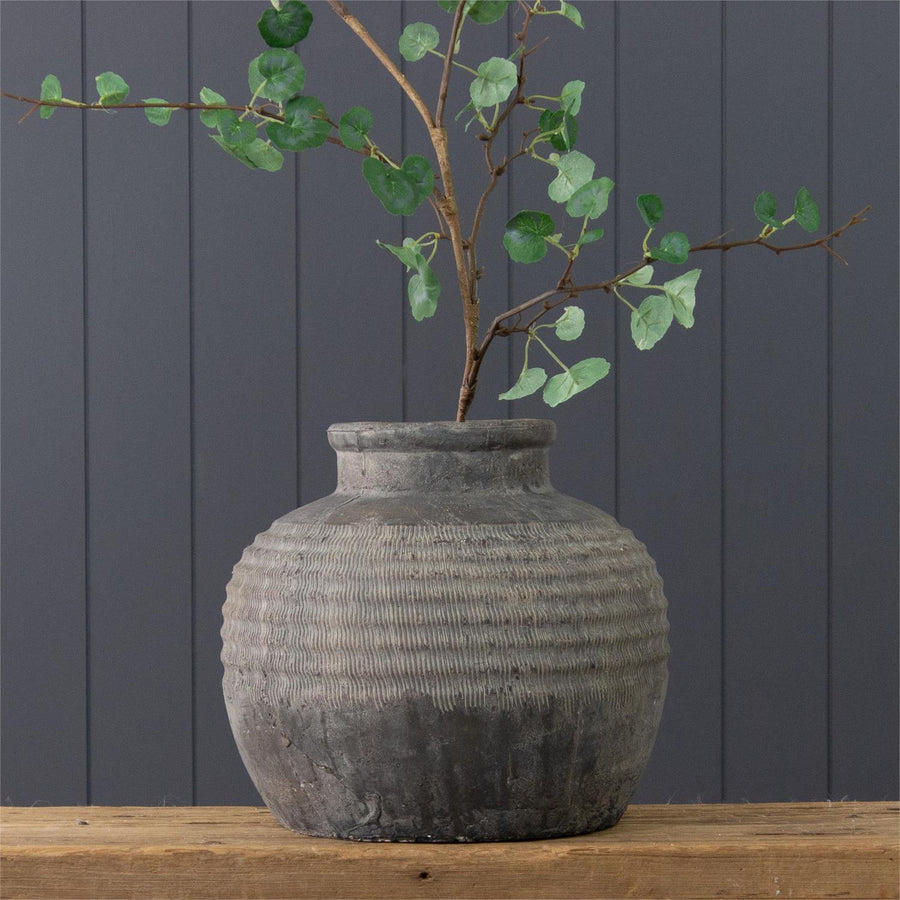 Large Black Terracotta Vase