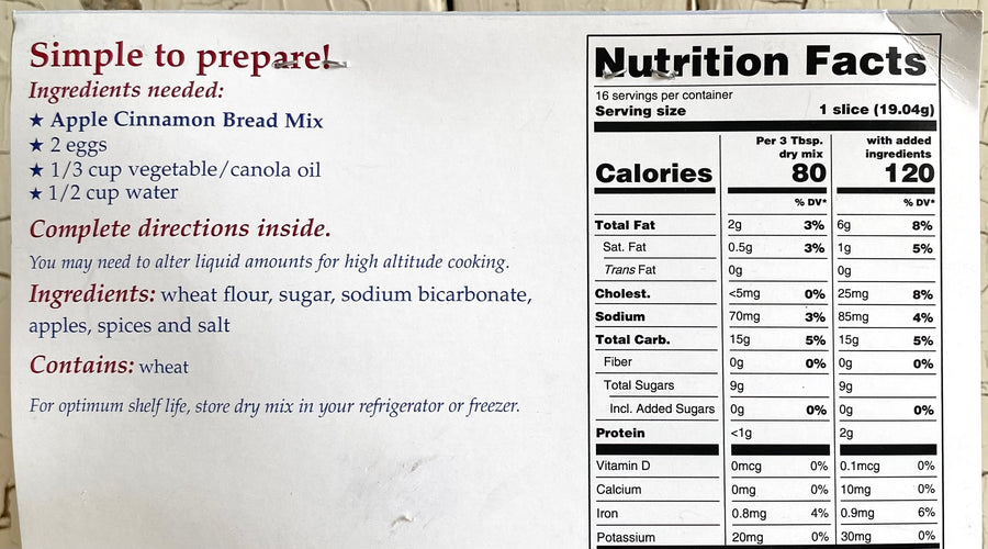 Apple Cinnamon Bread Mix