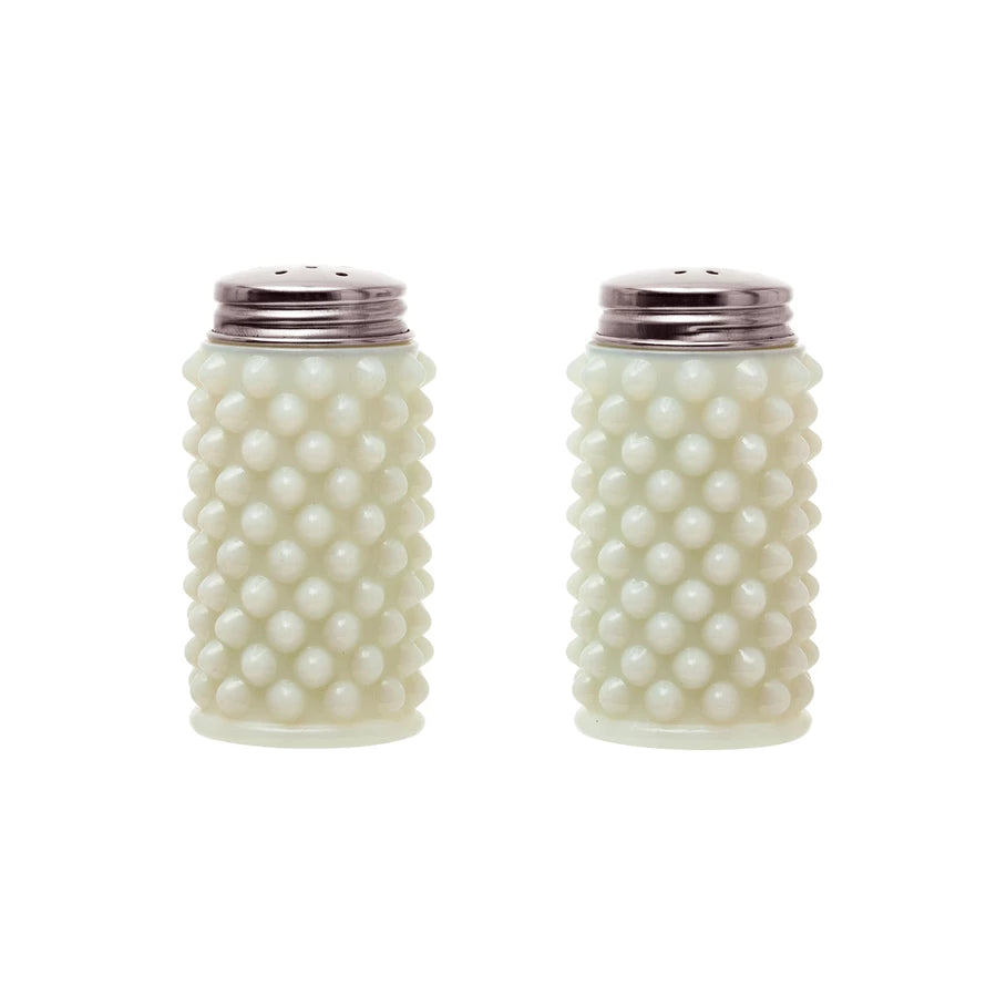 Milk Glass Hobnail Salt & Pepper Shakers