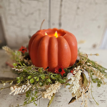 Battery Operated Pumpkin Candle with Moving Wick - Large