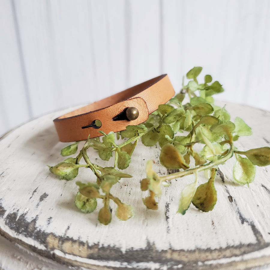 Handmade Stamped Leather Bracelet 