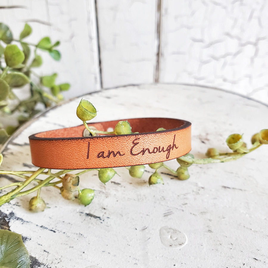 Handmade Stamped Leather Bracelet 