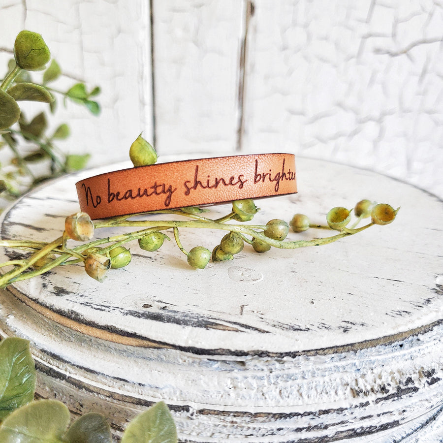 Handmade Stamped Leather Bracelet 