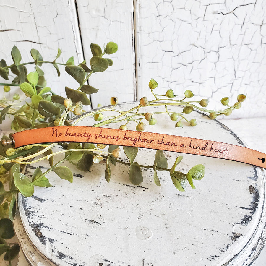 Handmade Stamped Leather Bracelet 