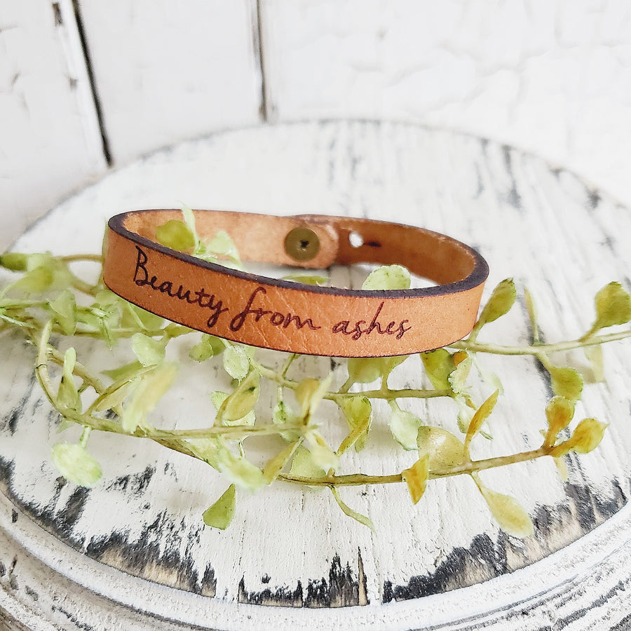 Handmade Stamped Leather Bracelet 