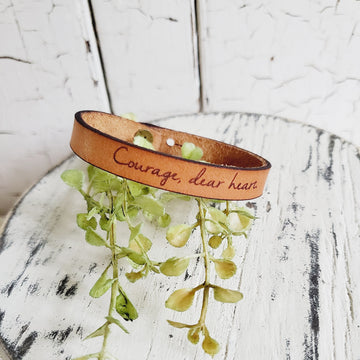 Handmade Stamped Leather Bracelet 